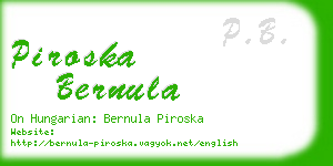 piroska bernula business card